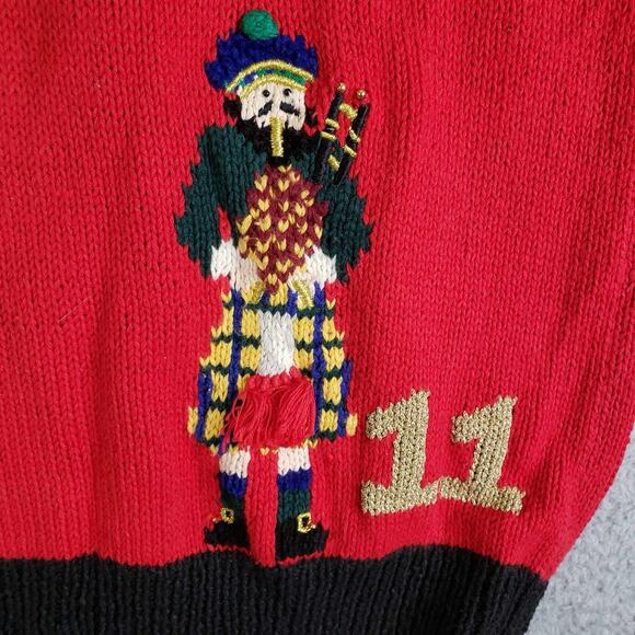 Vtg Marisa Christina Sweater Womens Medium 12 Days of Christmas Cardigan 90s - Picture 4 of 16